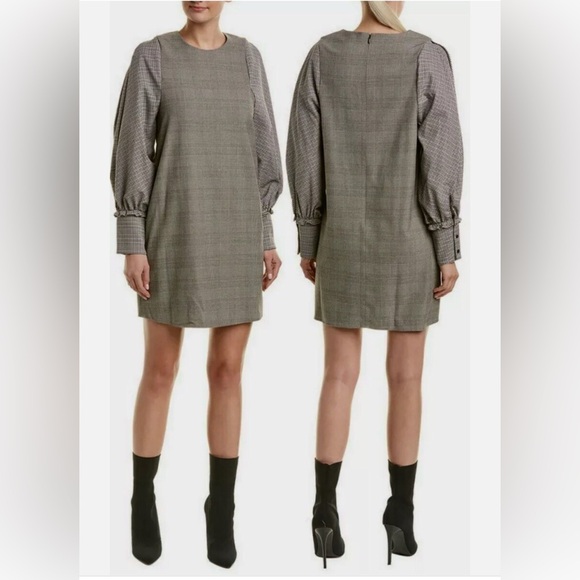 BCBGMaxAzria Dresses & Skirts - BCBGMaxAzria Ballon sleeve houndstooth dress